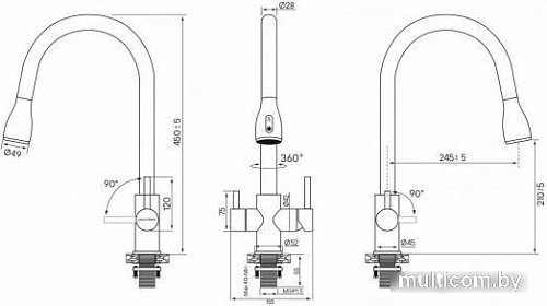 Смеситель Paulmark Lange La214212-BR (бронза)