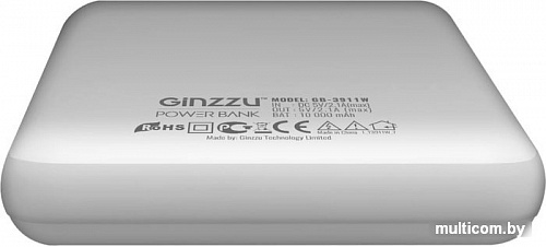 Портативное зарядное устройство Ginzzu GB-3911W (белый)