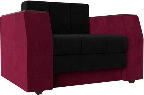 Кресло-кровать Лига диванов Атлантида 113869 (микровельвет, черный/бордовый)