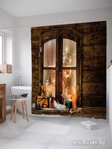 Шторка-занавеска для ванны JoyArty Ожидание Санты sc_21442