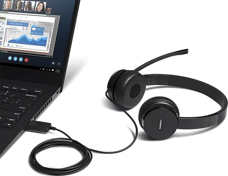 Наушники Lenovo 100 Stereo USB Headset