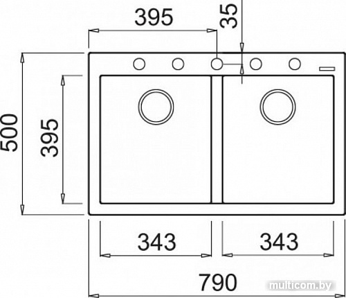 Кухонная мойка Elleci Quadra 350 Black K86