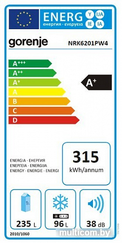 Холодильник Gorenje NRK6201PW4