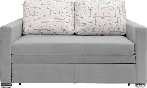 Диван Krones Афродита 195x120 (велюр/жаккард серый/рисунок молочно-серый)