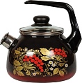 Чайник со свистком СтальЭмаль Рябина 4с210я (черный/красный)