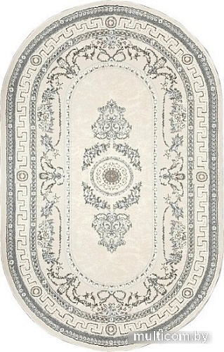 Ковер для жилой комнаты Bossan Rome 1754A-KGRI-BEJ-OVAL 80x150