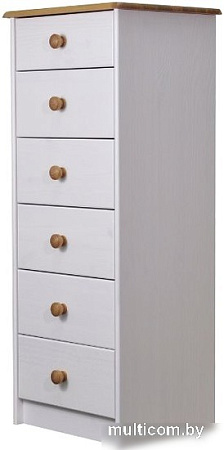 Комод Диприз Ром 6 ящиков Д 20035.1 (белый воск/антик)