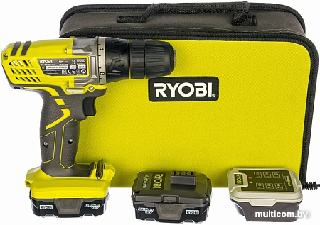 Дрель-шуруповерт Ryobi R12SD-LL13S 5133002323 (с 2-мя АКБ, сумка)