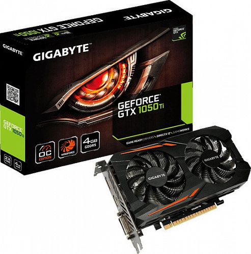 Видеокарта Gigabyte GeForce GTX 1050 Ti OC 4GB GDDR5 [GV-N105TOC-4GD]