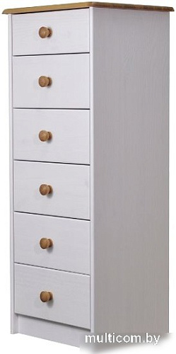 Комод Диприз Ром 6 ящиков Д 20035.1 (белый воск/антик)