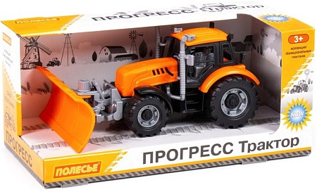 Трактор Полесье Прогресс с лопатой-отвалом 91765 (оранжевый)
