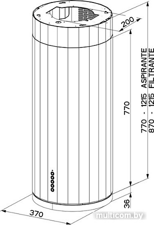 Кухонная вытяжка Faber Corinthia Isola EV8P WH Matt/TS A37 [110.0456.219]