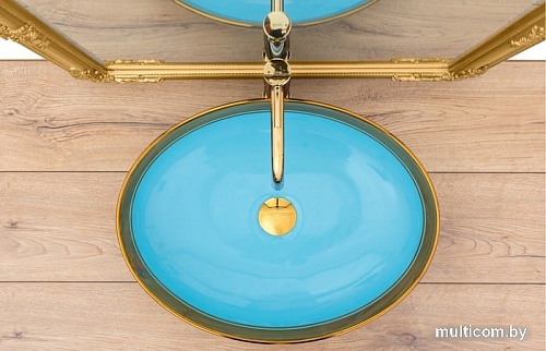 Умывальник Rea Margot (золотистый/синий)