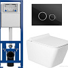 Унитаз подвесной Saniteco KW-9004W в комплекте с инсталляцией + 64117 + S-IN-MZ-LINK_PRO