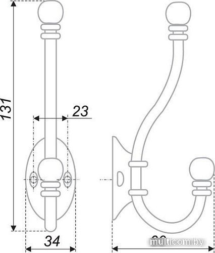 Крючок мебельный Boyard K209AB.6