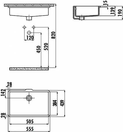 Умывальник Creavit TP 51x38 TP738-00CB00E-0000