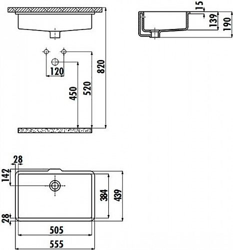 Умывальник Creavit TP 51x38 TP738-00CB00E-0000