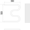 Полотенцесушитель TERMINUS М-образный 3/4 500x500 (боковое подключение, хром)
