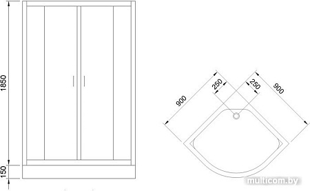 Душевой уголок Royal Bath RB90HK-T-CH 90x90