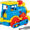 Конструктор Полесье 71255 Паровоз (синий/желтый)
