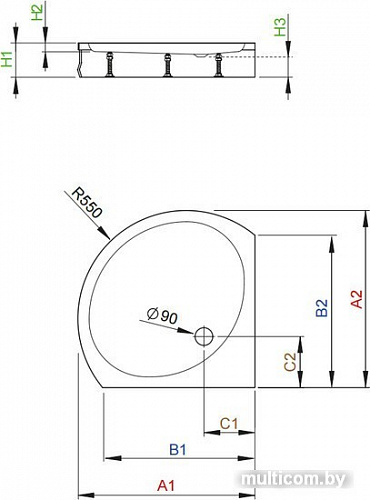 Душевой поддон Radaway Patmos B 90x90 [4T99155-03]