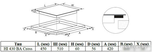 Варочная панель Weissgauff HI 430 BA Cross