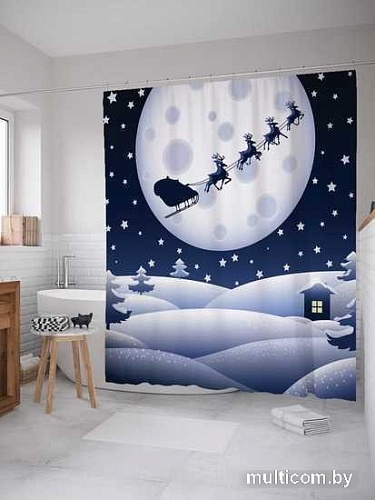 Шторка-занавеска для ванны JoyArty Рождественское чудо sc_3364