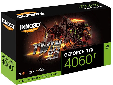 Видеокарта Inno3D GeForce RTX 4060 Ti 16GB Twin X2 N406T2-16D6-178055N