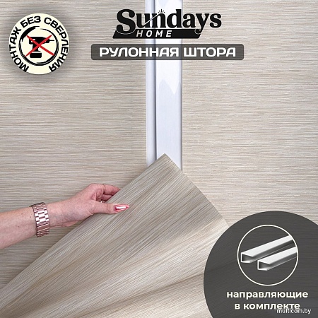 Рулонные шторы Sundays Home Форест 72х160 с 2-мя направляющими LM-15 150см (бежевый)