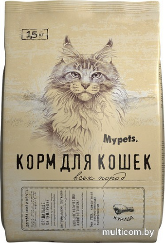 Сухой корм для кошек Mypets с курицей 1.5 кг