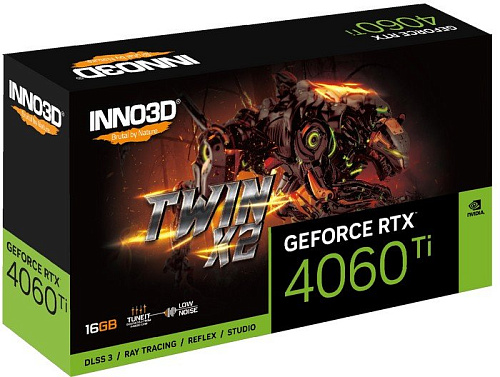 Видеокарта Inno3D GeForce RTX 4060 Ti 16GB Twin X2 N406T2-16D6-178055N