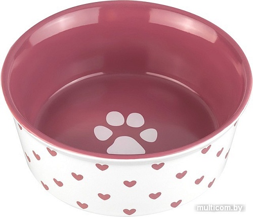 Миска Elan Gallery Лапка на розовом и сердечки 230205