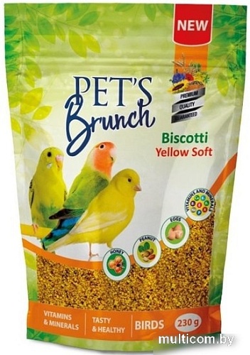 Корм для птиц Pet's Brunch Функциональный десерт Biscotti Yelow Soft 230 г