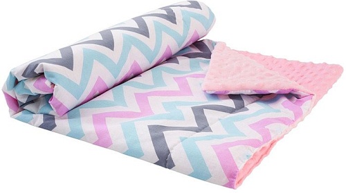 Плед Amarobaby Растем вместе. Зигзаг 85x95 (розовый/голубой)