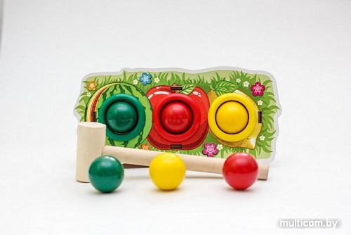 Молоточек WoodLand Toys Фрукты 3 отверстия 115209