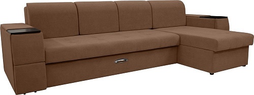 Сириус Лидер-13 с оттоманкой ППУ 330x165 (Eva 03 велюр коричневый)