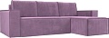 Угловой диван Mebelico Куба угловой 108656 (правый, БНП, микровельвет, сиреневый)