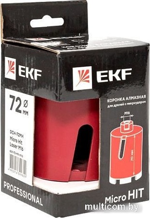 Коронка EKF dch-72-mh-m16