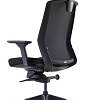 Офисное кресло Bestuhl J1 Black Pl с подголовником и подлокотником (черная сетка/черная ткань)