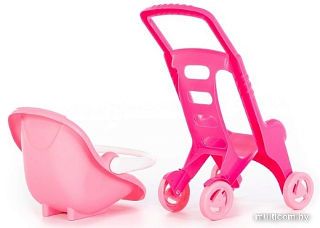 Коляска для кукол Полесье Pink Line 2х1 44525