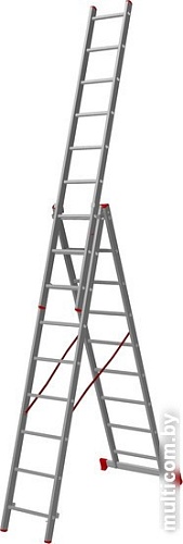 Лестница-стремянка Новая высота алюминиевая трёхсекционная 3x9 (1230309)