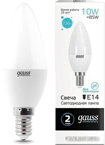 Светодиодная лампа Gauss LED Elementary Candle 10W E14 4100K 33120