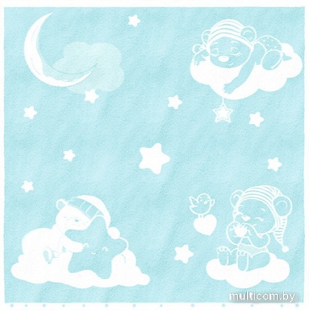 Полотенце Нордтекс Облачко Мишки на облачке МХ42 100x100 (нежно-бирюзовый/белый)