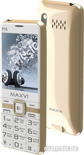 Мобильный телефон Maxvi P15 (белый/золотистый)