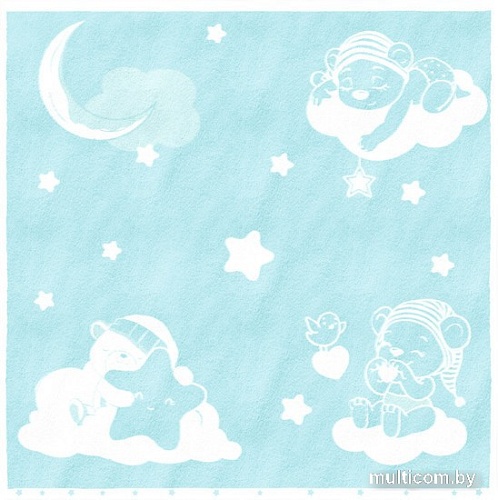 Полотенце Нордтекс Облачко Мишки на облачке МХ42 100x100 (нежно-бирюзовый/белый)