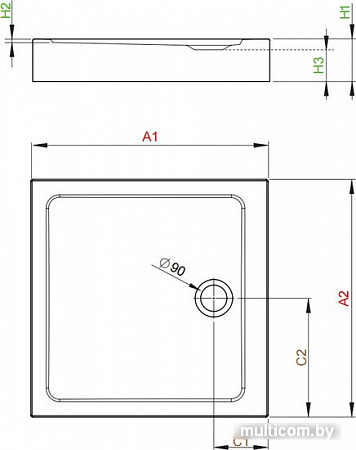 Душевой поддон Radaway Doros C Compact 90x90 [SDRC9090-05]