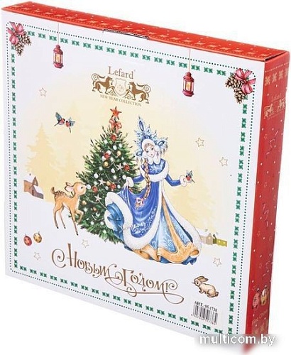 Блюдо Lefard Дед Мороз и Снегурочка 85-1738 (красный)