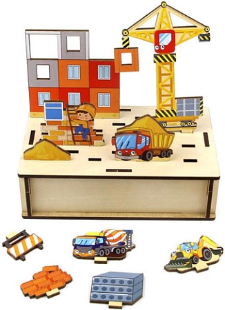 Развивающая игра WoodLand Toys Панорама. Стройка 151104