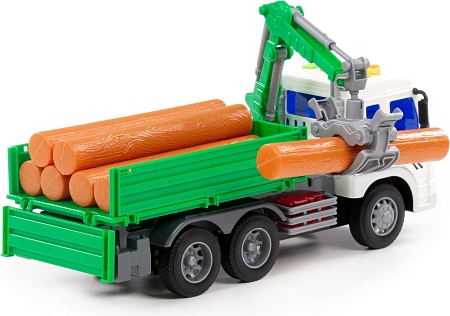 Автомобиль с краном Полесье Сити 96029 (зеленый)