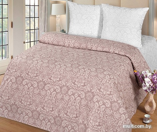 Постельное белье Миланика Тирамису Евро (поплин-жаккард)